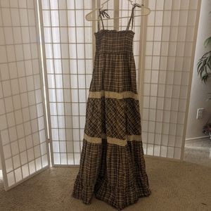 BLANCO plaid maxi summer dress